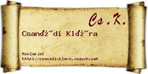 Csanádi Klára névjegykártya