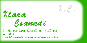 klara csanadi business card